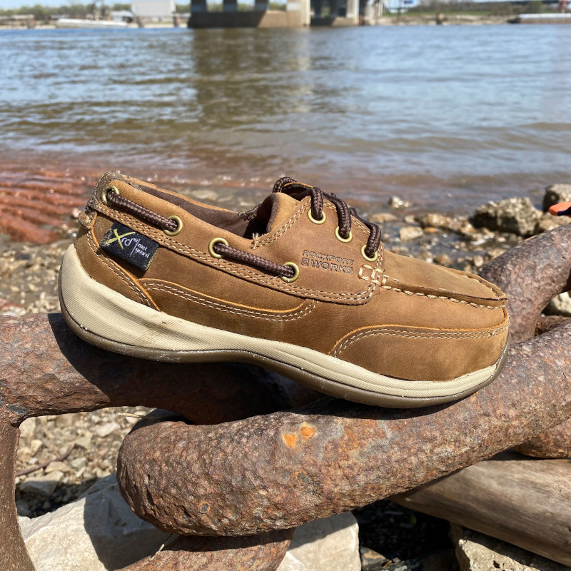 Rockport Womens Sailing Club Work Oxford Industrial Construction Shoe, Brown, 6 US