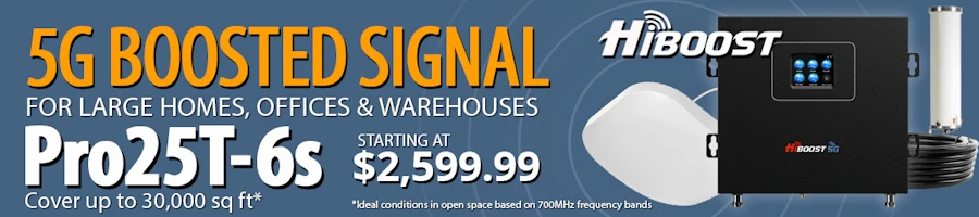 HiBoost 5G Pro25T-6s-BTW commercial cell signal booster from Powerful Signal