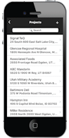 Cell LinQ Pro signal meter app Project Management screen