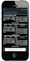 Cell LinQ Pro signal meter app Project Comparison screen