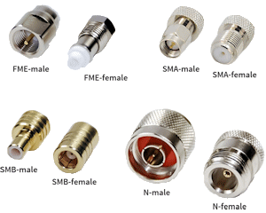 FME-male FME-female SMA-male SMA-female SMB-male SMB-female N-male N-female connectors