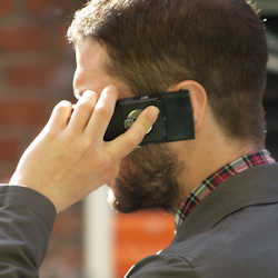 Man talking on cell phone