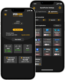 The Peplink SpeedFusion Connect app for iPhone and Android smartphones for use with Peplink routers