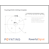 Download the Poynting PUCK-5 2x2 MIMO Vehicle/IoT Antenna drilling template (PDF)