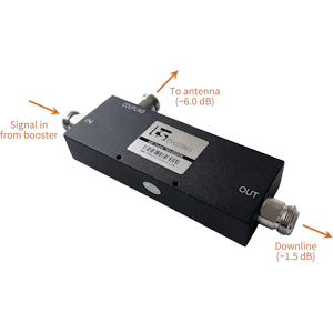 Top Signal -6 dBm Coupler with -1.5 dB Passthru and N-Female Connectors (50 Ohm) TS422061 diagram