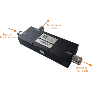 Top Signal -6 dBm Coupler with -1.75 dB Passthru and N-Female Connectors (50 Ohm) TS422061 diagram