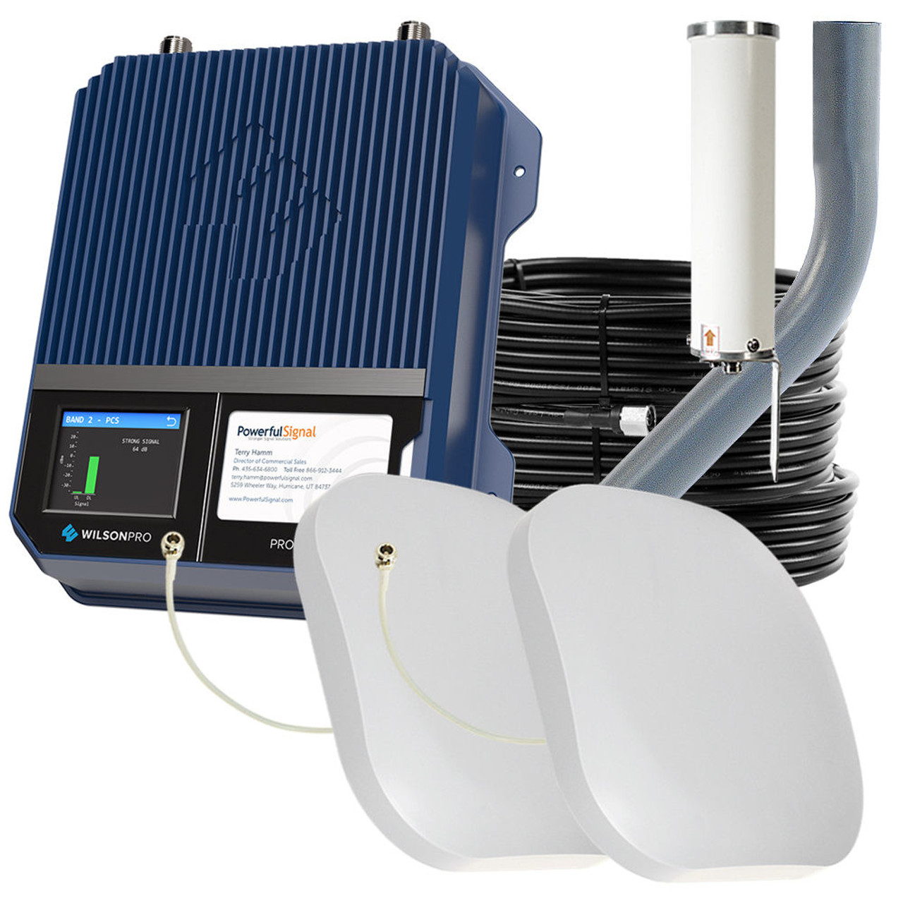 WilsonPro 1100 Commercial Cell Phone Signal Booster 50 Ohm 2 Antennas 460147