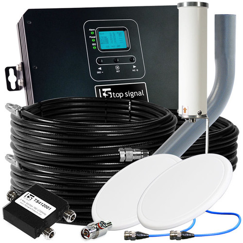 Top Signal 2X HiBoost 30K Pro Cell Phone Signal Booster with 2 Antennas TS546021 (50 Ohm): Kit Top Signal 2X HiBoost 30K Pro Cell Phone Signal Booster with 2 Antennas TS546021 (50 Ohm): Kit