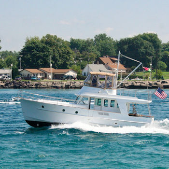 Motor yacht underway