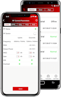 The HiBoost Signal Supervisor app for iPhone and Android smartphones for use with HiBoost Smart Link cell phone signal boosters