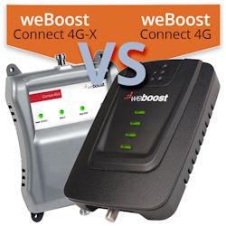 What are the differences between the weBoost Connect 4G and weBoost Connect 4G-X?