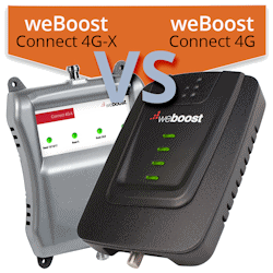 What are the differences between the weBoost Connect 4G and weBoost Connect 4G-X?