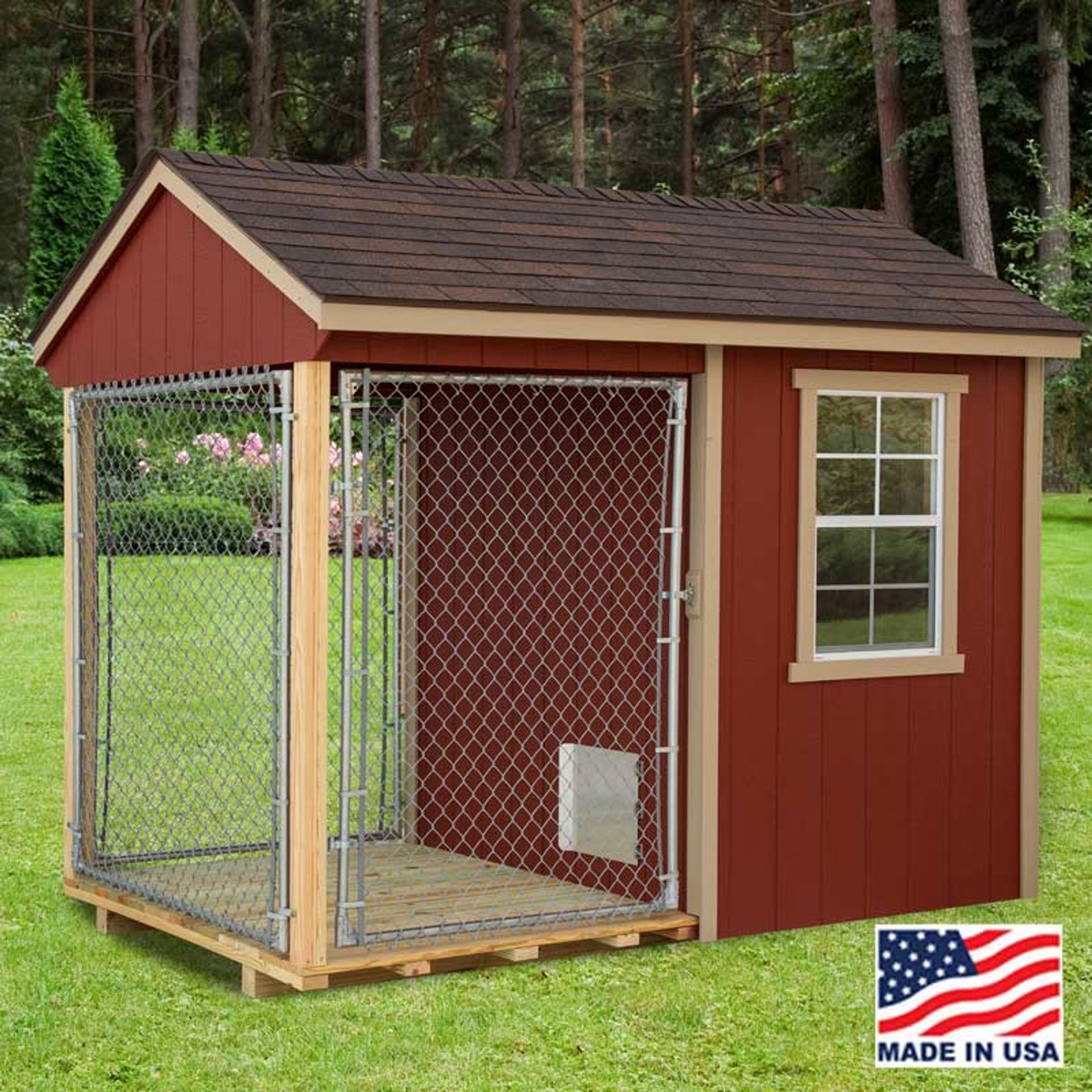 Lean to dog shed