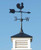 Shed cupola with rooster weathervane