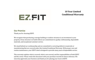 EZFIT Warranty Preview
