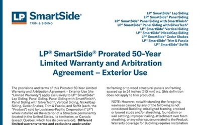 LP Smartside Warranty Preview