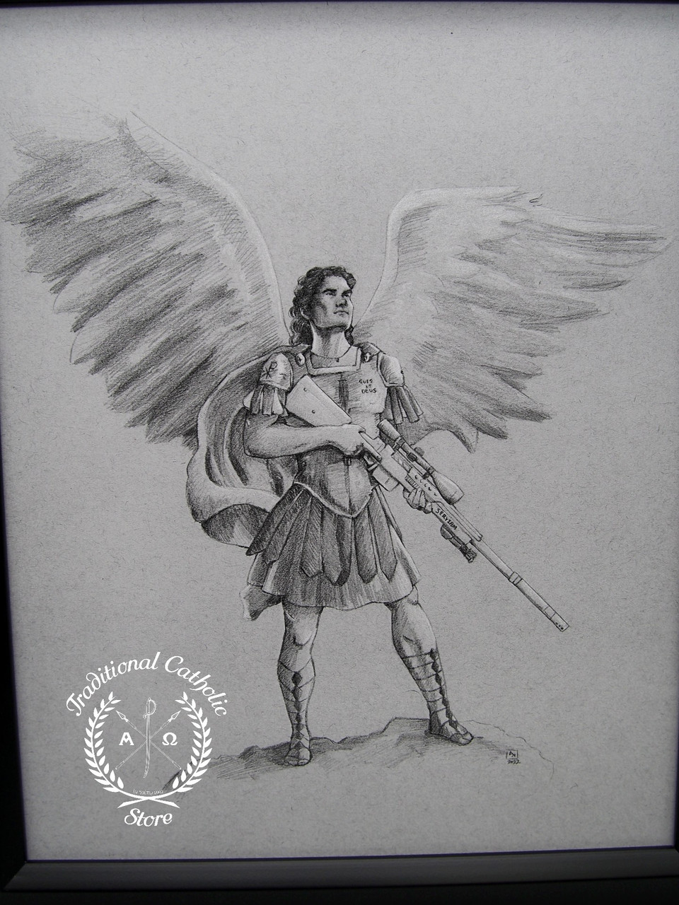 st michael pencil drawing