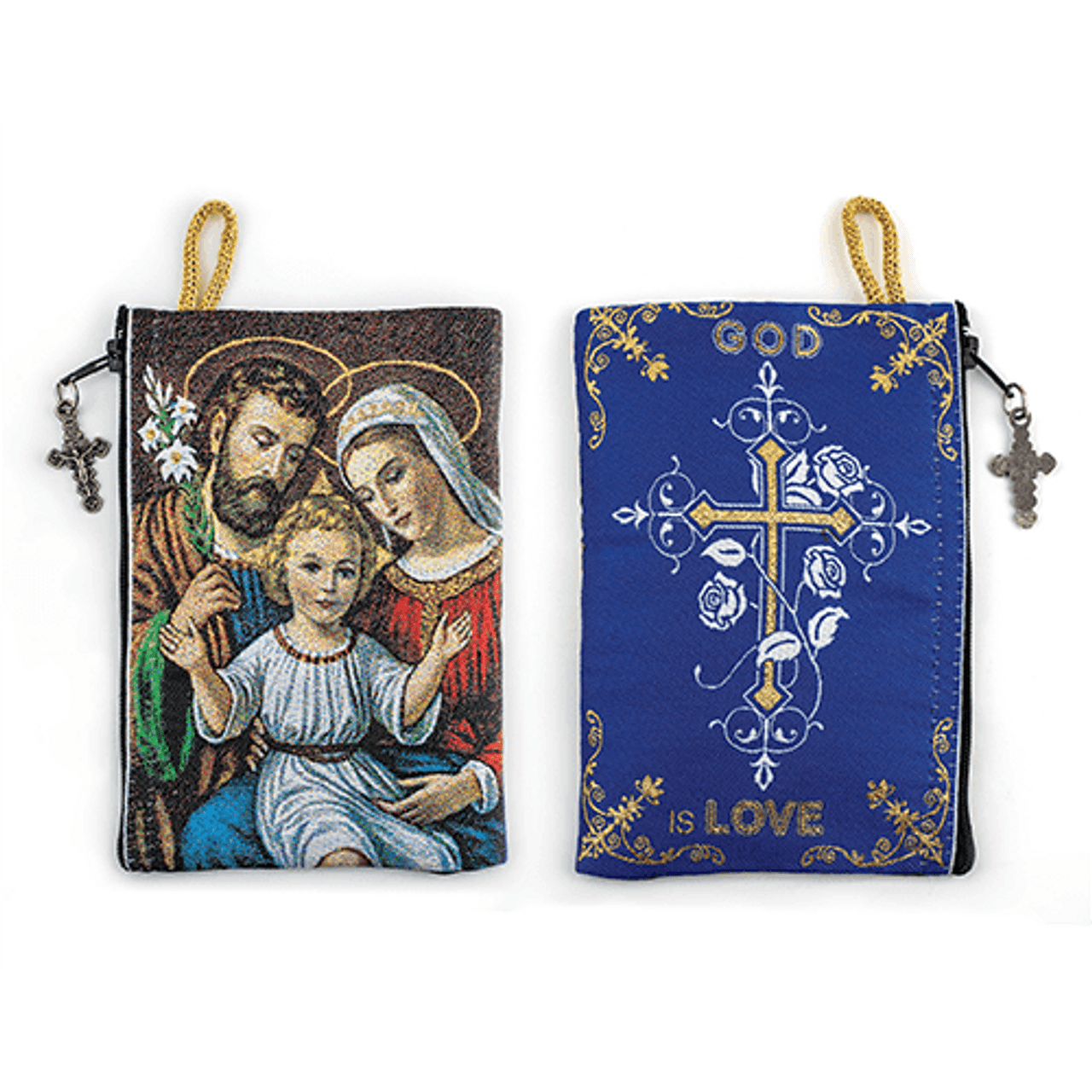 3.5 Inch Dark Blue Colored Rosary Pouch - la corona del rosario