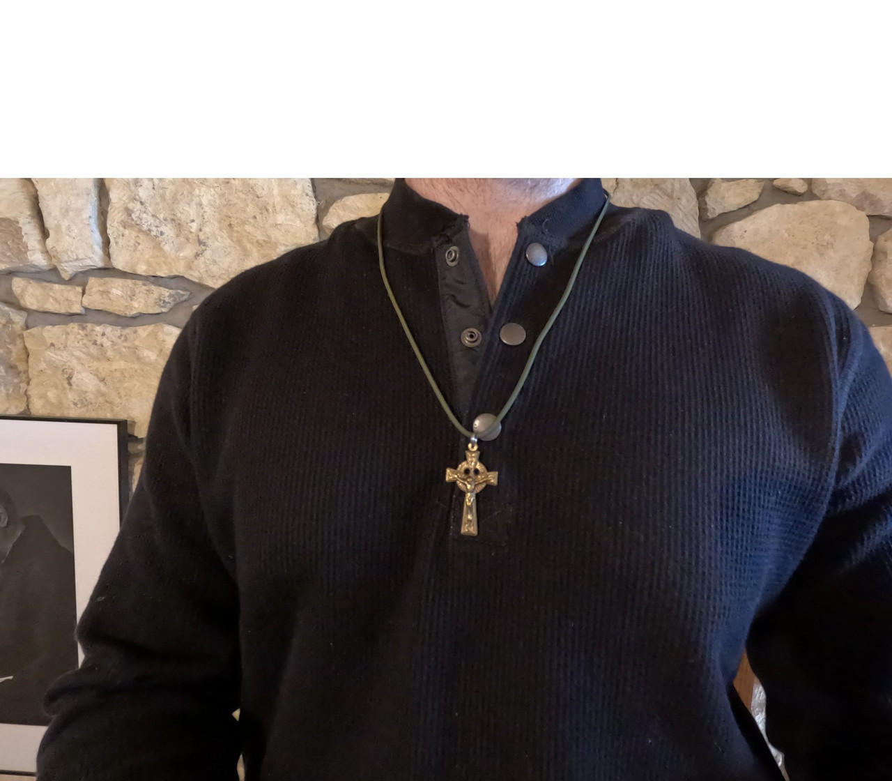 Celtic Crucifix Bronze Necklace - Adjustable Paracord
