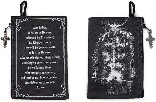 2-Sided Our Lady Of Lourdes Tapestry Rosary Icon Pouch – 5 3/8 Inch With Prayer