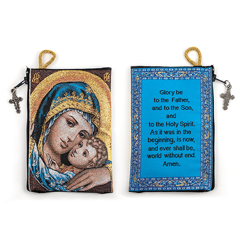 Lenten Sackcloth Hair Shirt Cilice Rosary pocket Belt Laminated Prayer Card  Tote