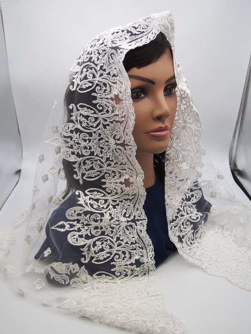 Ivory cream veils and mantilla Catholic church chapel scarf lace Mass latin  IVFL