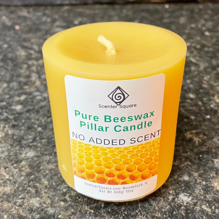 Pure Beeswax Pillar Candle - Round - No Added Scent