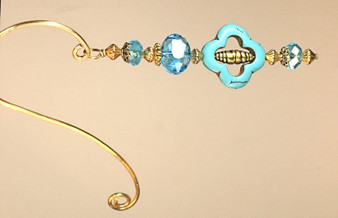 Casablanca Turquoise Howlite and Glass Bookmark
