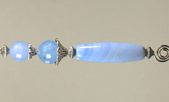 Periwinkle Blue Agate Stone Ceiling Fan Pull