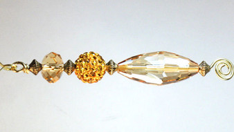 Gold amber faceted glass ceiling fan pull