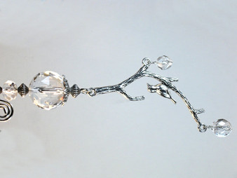 Silvery Bird on Branch Ceiling Fan Pull