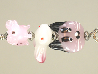 Cat, Bunny, Pig Glass Ceiling Fan Pull
