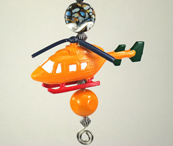 Orange helicopter ceiling fan pull