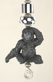 Black and White Playful Gorilla Ceiling Fan Pull