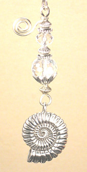 Silver nautilus snail shell ceiling fan pull