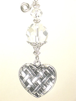 Silver lattice metal heart ceiling fan pull chain 