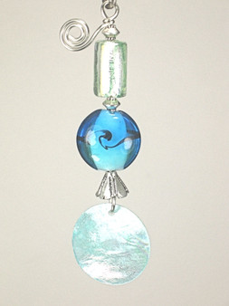 Teal Shell Ceiling Fan Pull Chain