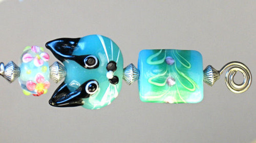 Blue Cat Fan Pull Blue Green Cat Fan Pull