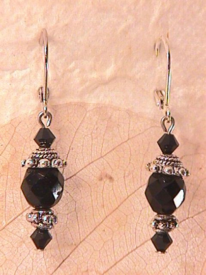 Black Glass Earrings