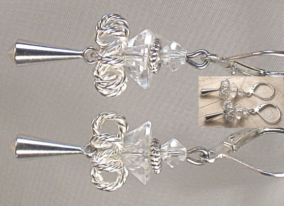 Silver Spirals Crystal Clear Earrings - Trace Ellements