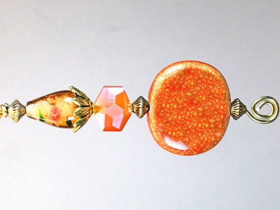 Russet Red Orange Glass Ceiling Fan Pull