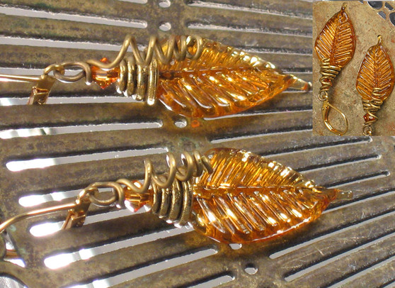 Amber Leaf Earrings