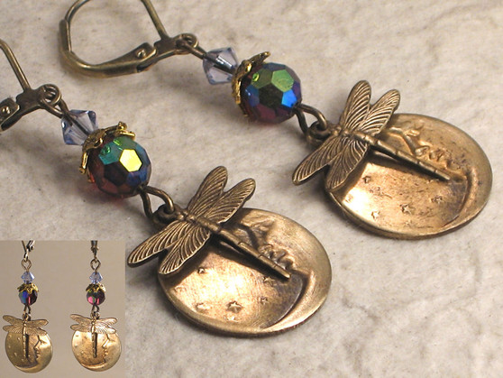 Over The Moon Dragonfly Earrings