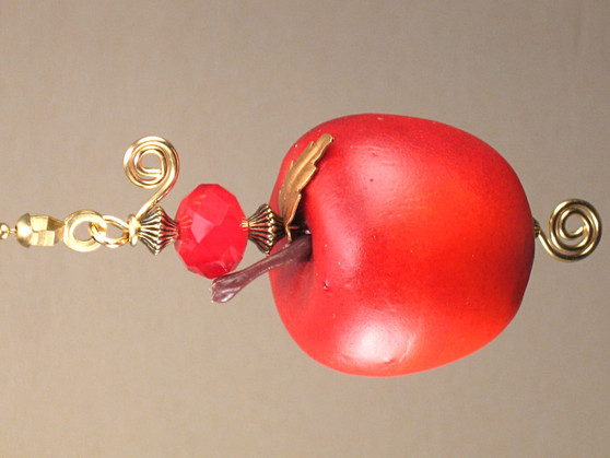 Red apple teacher's gift ceiling fan pull 