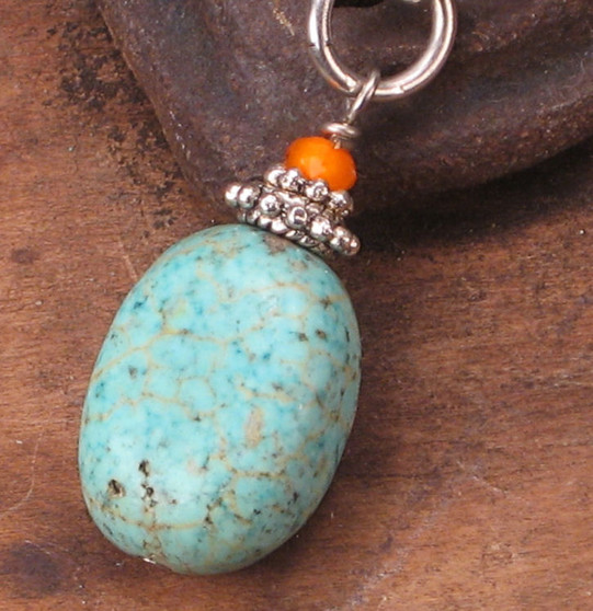 Fresh Turquoise Howlite Stone Pendant