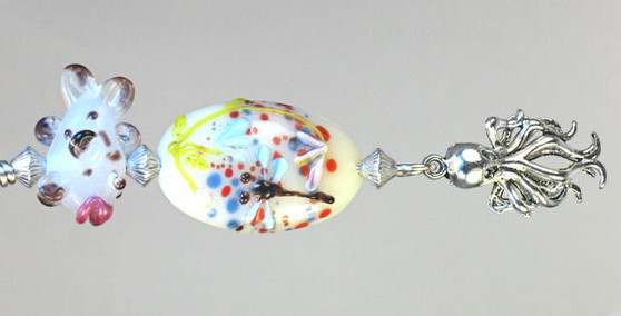 Seascape fish and octopus ceiling fan pull