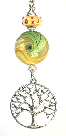 Tree of life silver ceiling fan pull