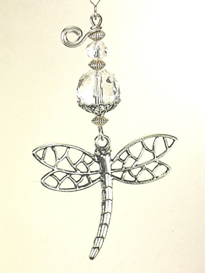 Clear glass metal openwork dragonfly ceiling fan pull chain