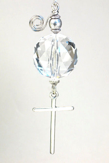 Crystal Clear Glass Cross Ceiling Fan Pull 