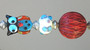 Red, White & Blue Glass Owl & Cinnabar Ceiling Fan Pull Chain